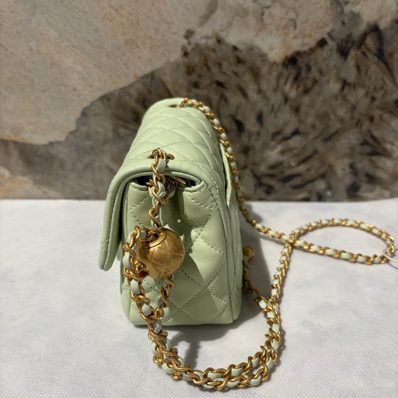 Chanel 氣泡綠霧金鏈金球方胖-2