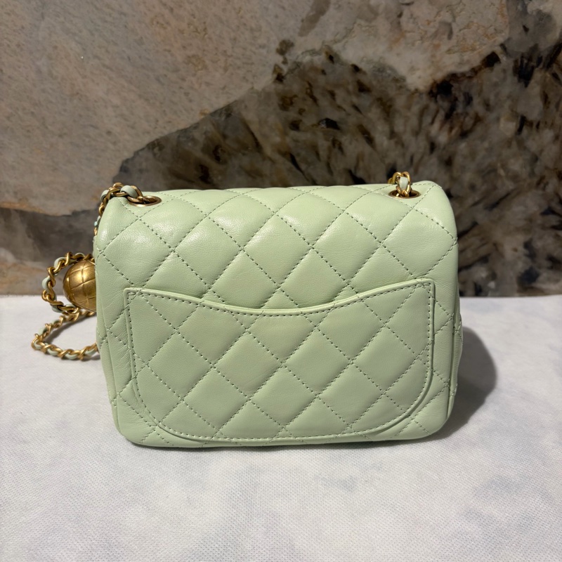 Chanel 氣泡綠霧金鏈金球方胖-3