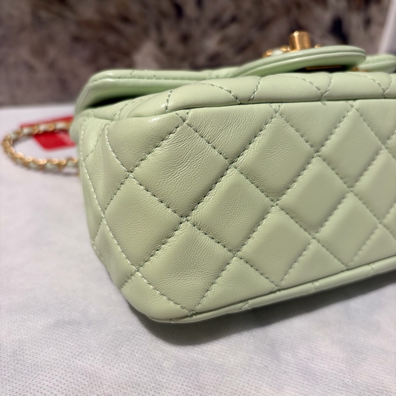 Chanel 氣泡綠霧金鏈金球方胖-5