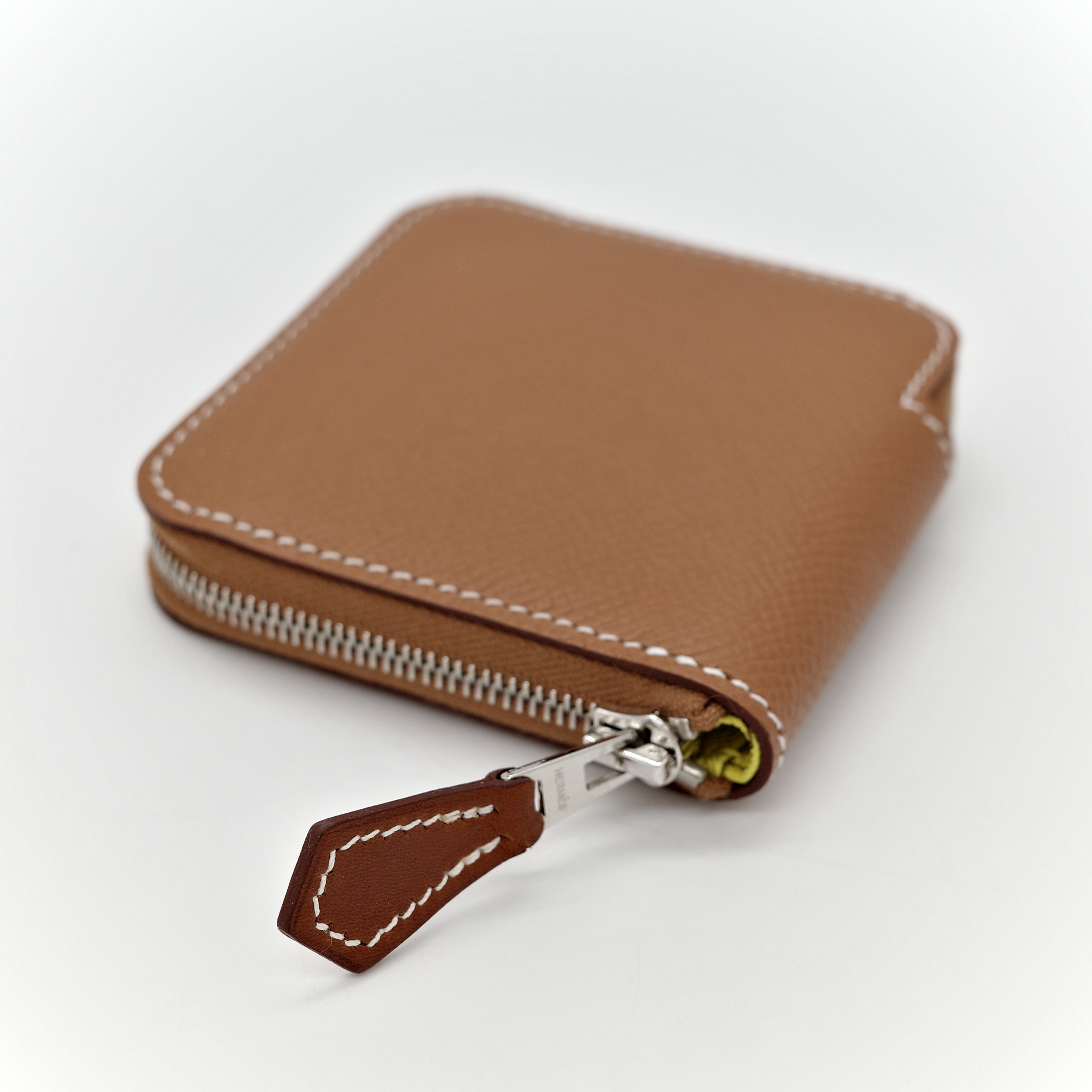 Hermès 愛馬仕 金棕色 絲巾內裡 Epsom 零錢包-3
