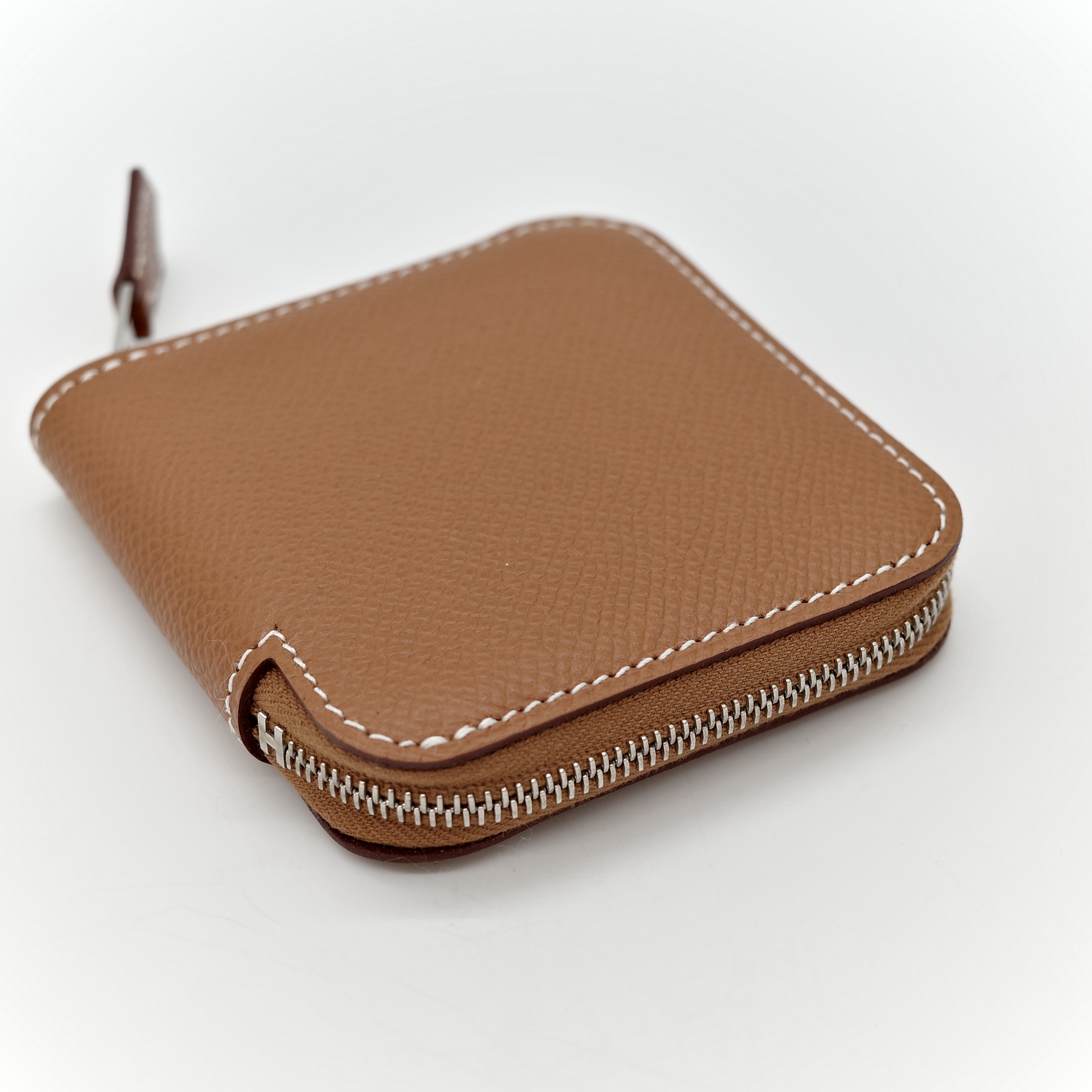 Hermès 愛馬仕 金棕色 絲巾內裡 Epsom 零錢包-4
