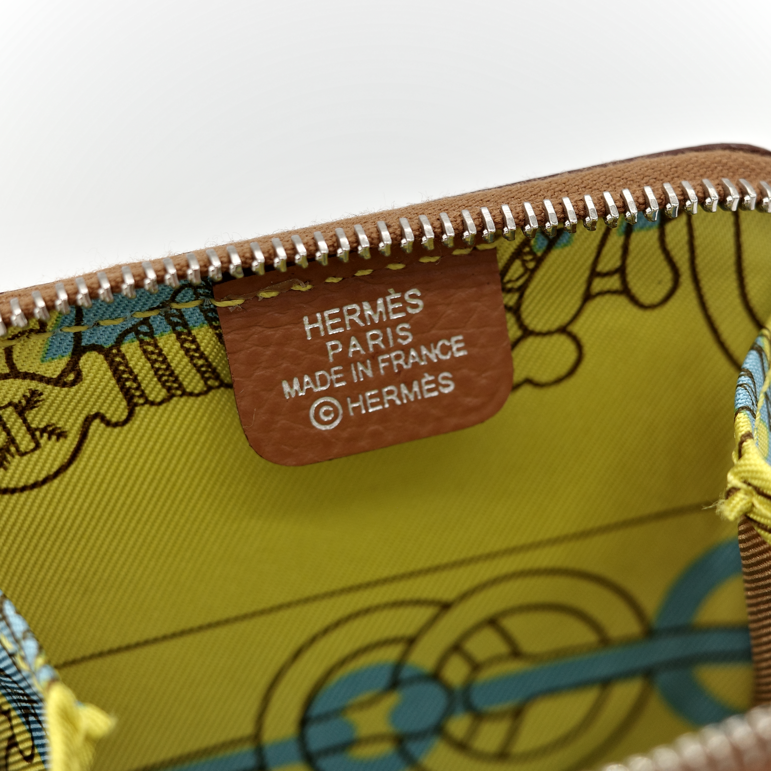 Hermès 愛馬仕 金棕色 絲巾內裡 Epsom 零錢包-7