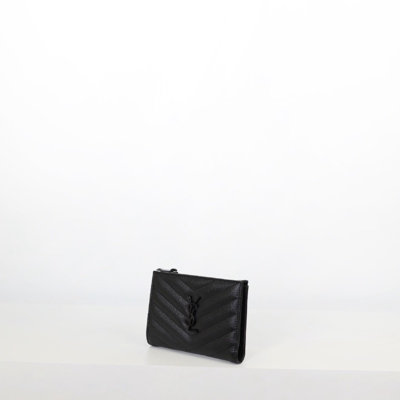 全新Ysl 經典短夾 霧黑款-1