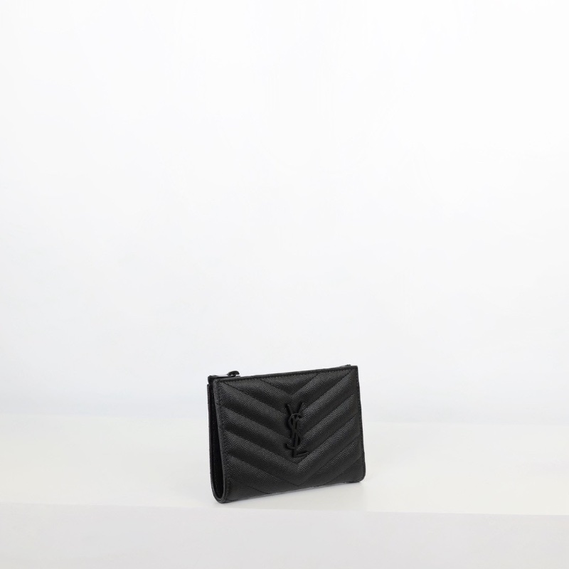 全新Ysl 經典短夾 霧黑款-2