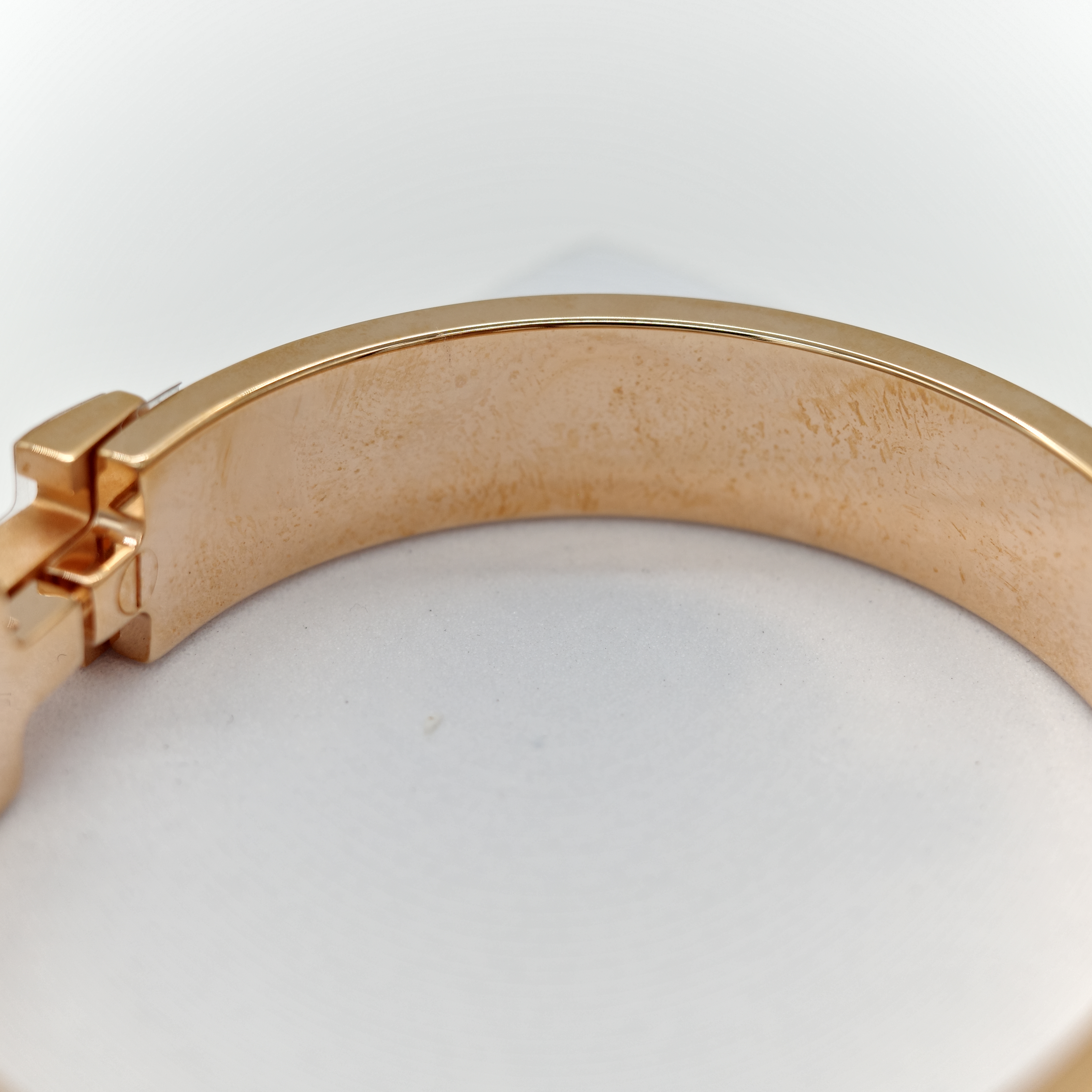 Hermès 愛馬仕 H 釦 奶茶色 金色 琺瑯 手鐲-6