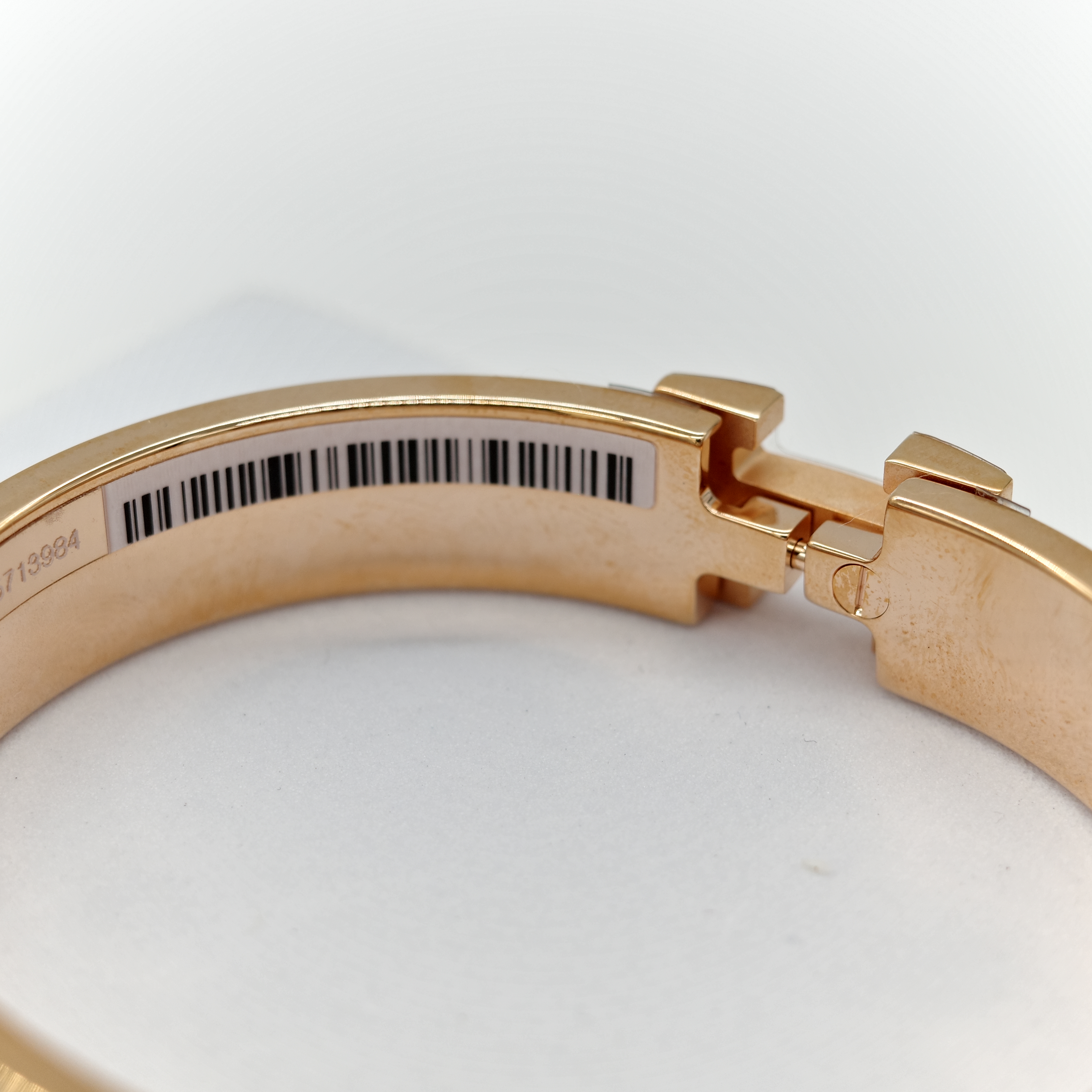 Hermès 愛馬仕 H 釦 奶茶色 金色 琺瑯 手鐲-7