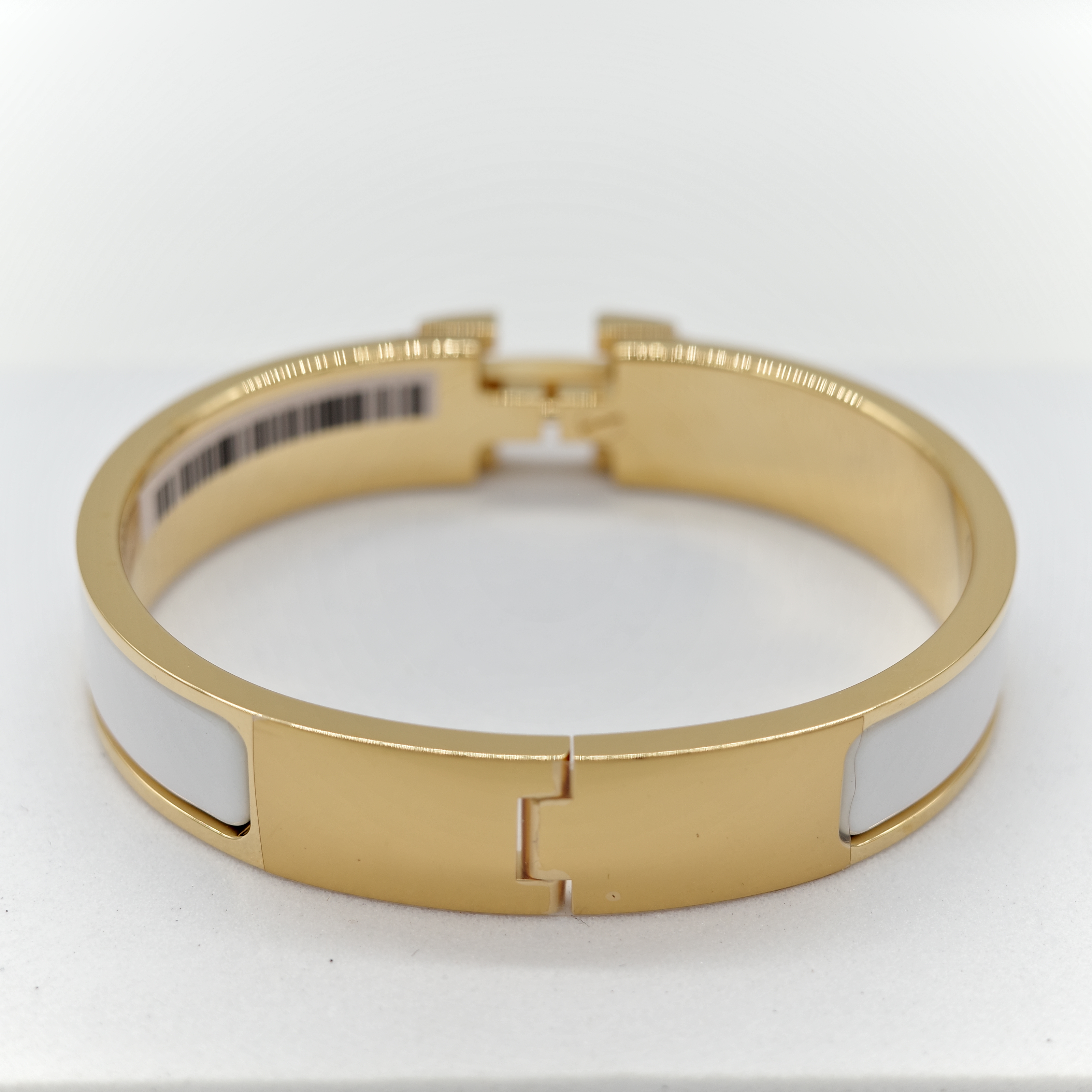 Hermès 愛馬仕 H 釦 白色 琺瑯 手鐲-3