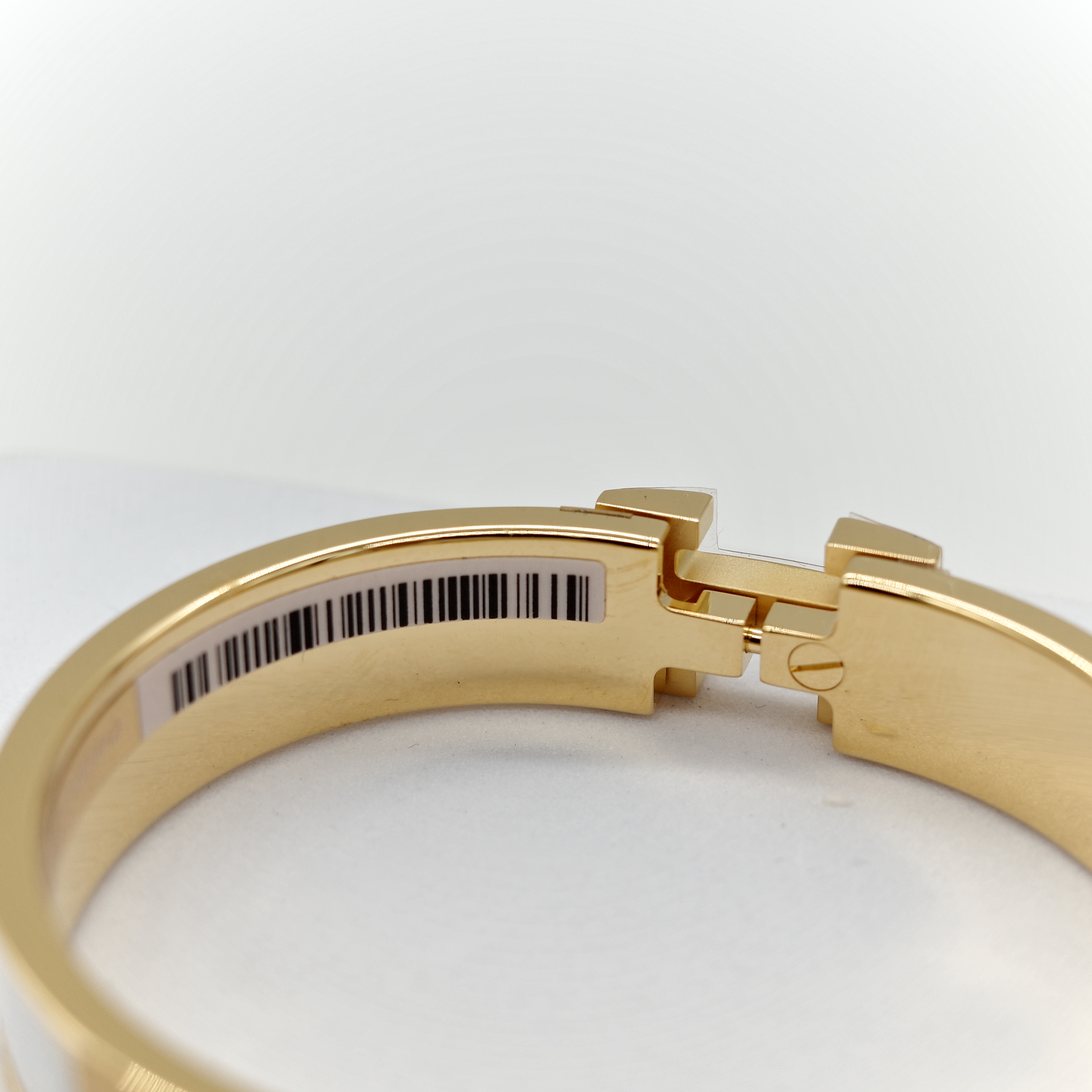 Hermès 愛馬仕 H 釦 白色 琺瑯 手鐲-5