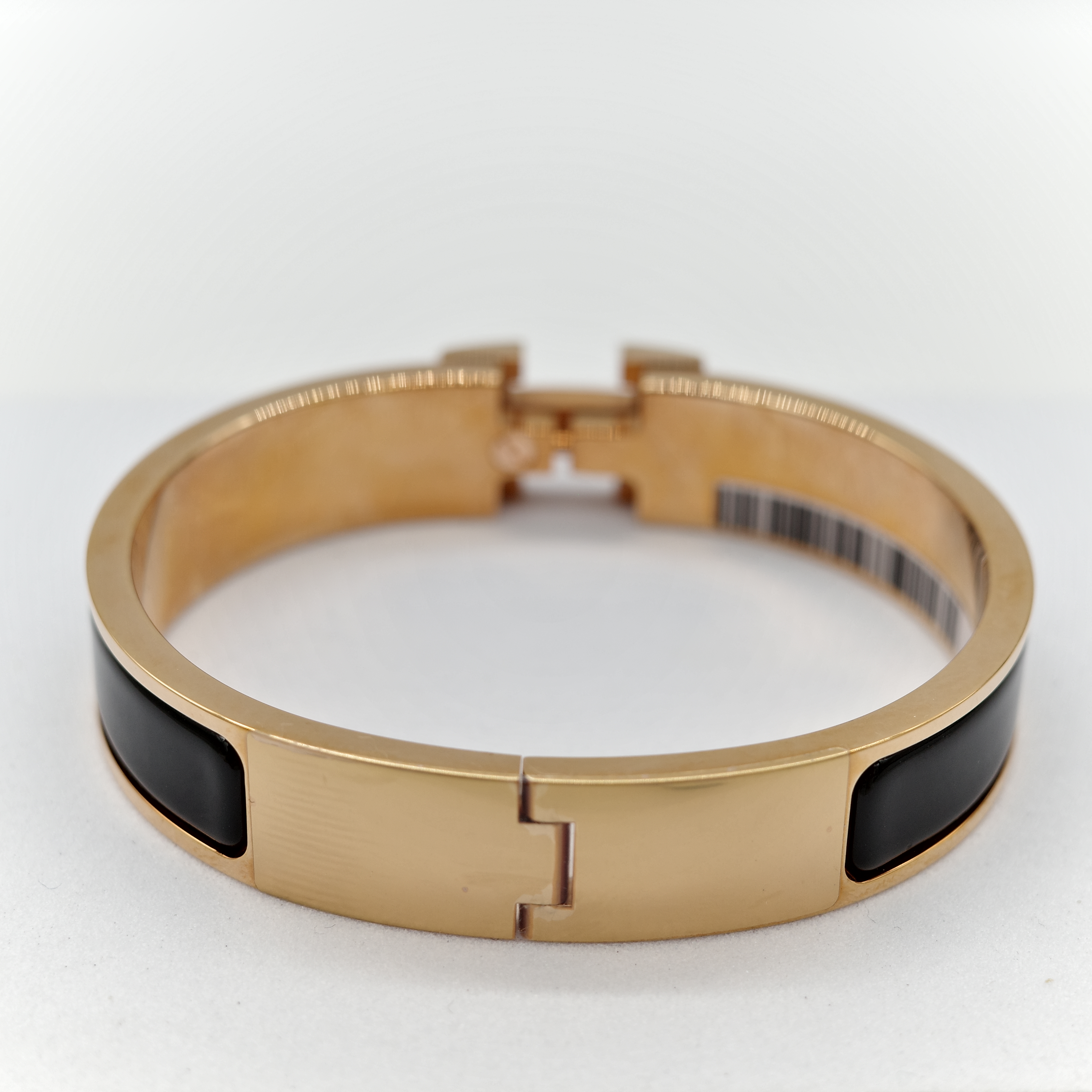 Hermès 愛馬仕 H 釦 黑色 琺瑯 手鐲-4