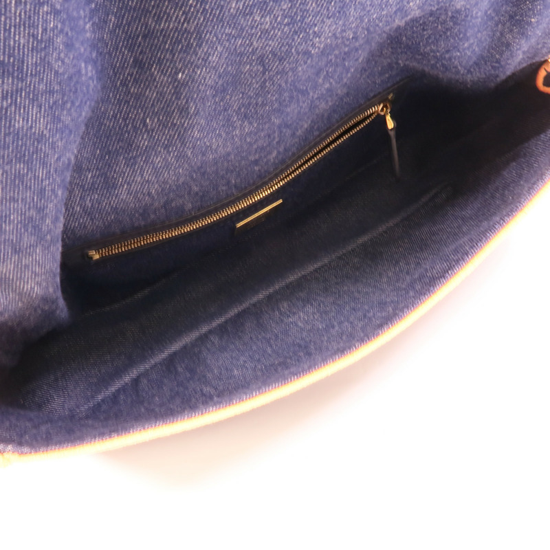 FENDI 牛仔布Baguette Large手挽肩背兩用袋-4