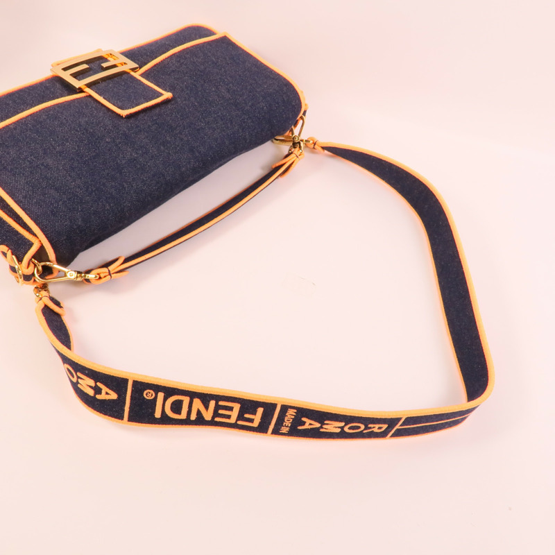 FENDI 牛仔布Baguette Large手挽肩背兩用袋-5