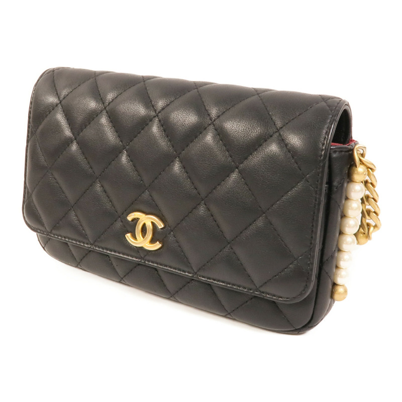 CHANEL 羊皮皮革Pearl Wallet On Chain肩背袋-2