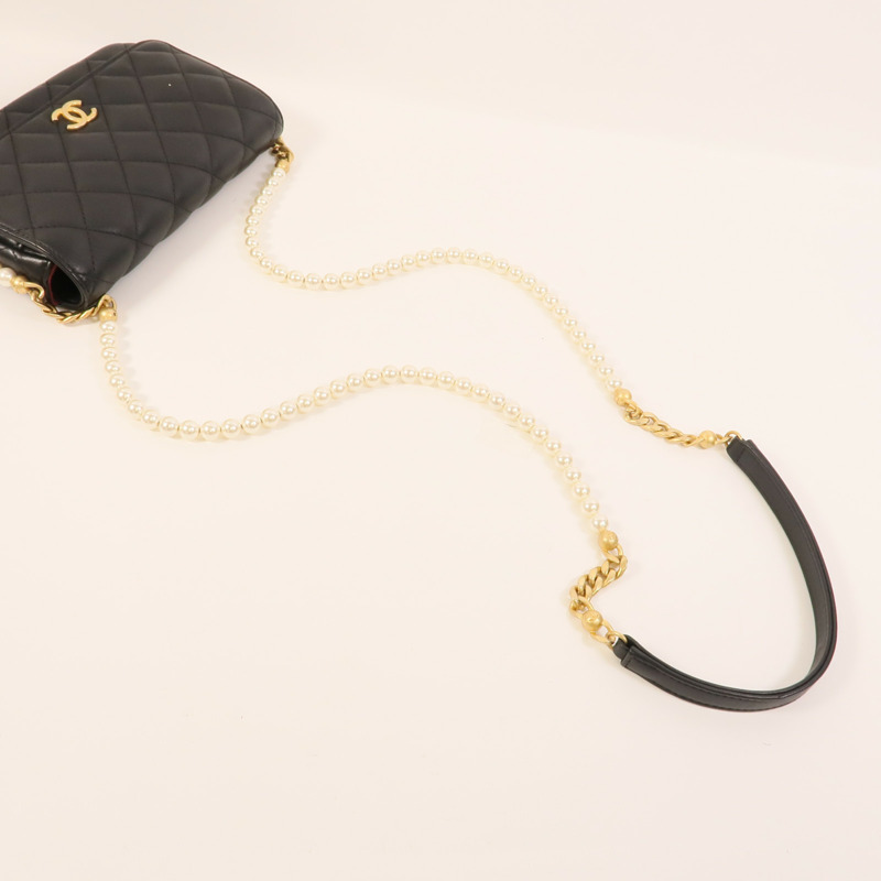 CHANEL 羊皮皮革Pearl Wallet On Chain肩背袋-5