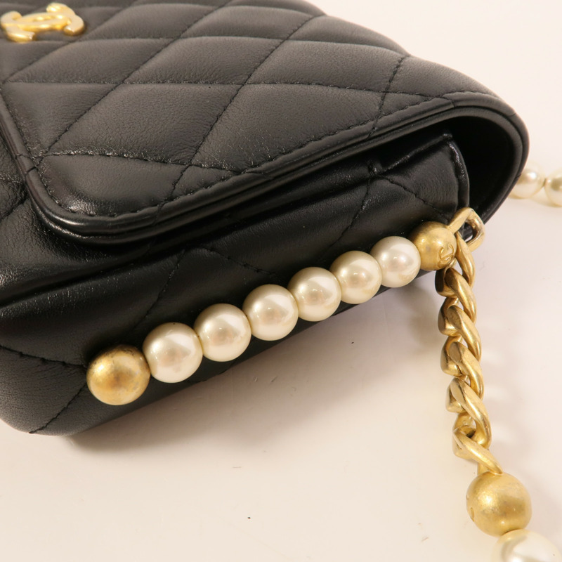 CHANEL 羊皮皮革Pearl Wallet On Chain肩背袋-6