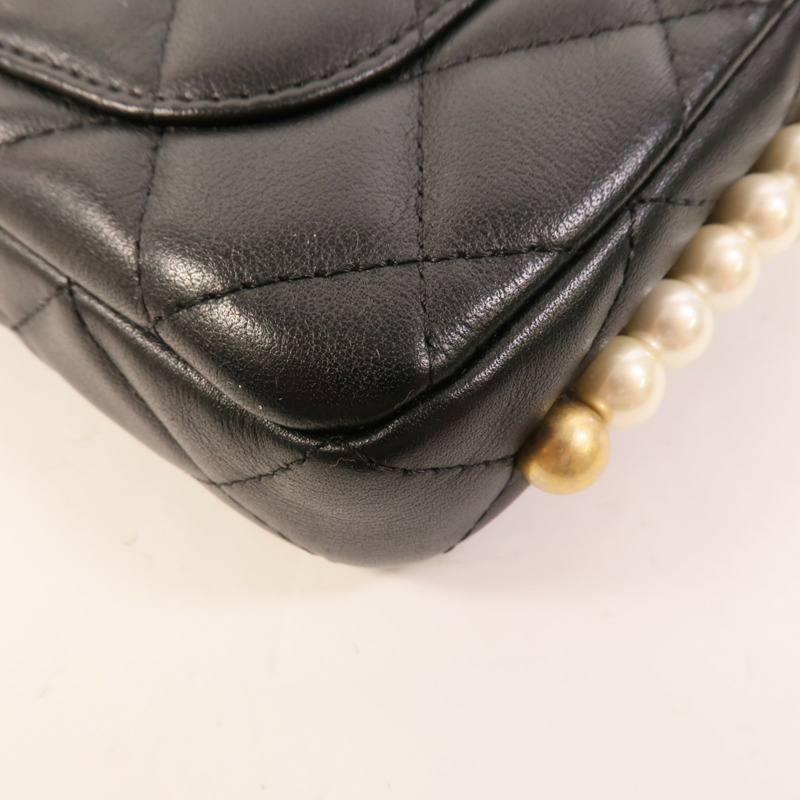 CHANEL 羊皮皮革Pearl Wallet On Chain肩背袋-14