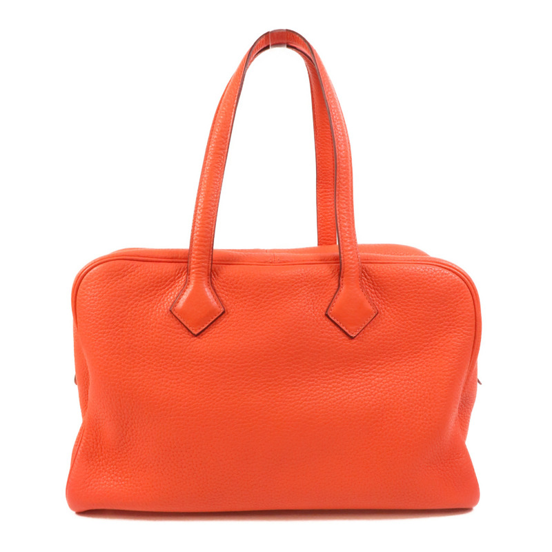 HERMES Clemence皮革Victoria 35手挽袋Rouge Pivoine-1