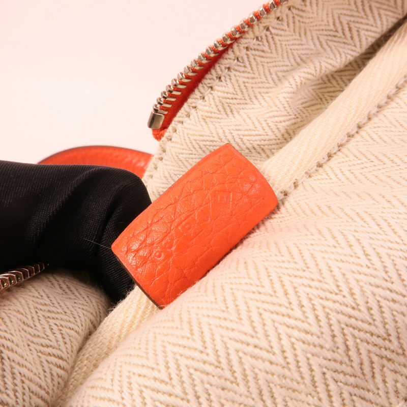 HERMES Clemence皮革Victoria 35手挽袋Rouge Pivoine-9