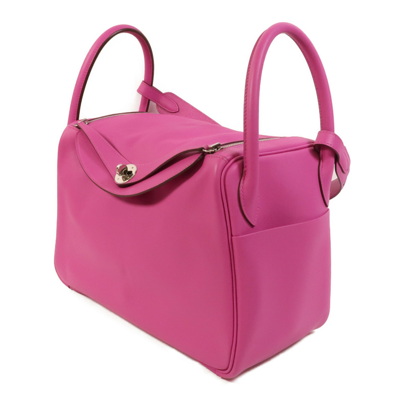 HERMES Swift/Epsom皮革Lindy 30手挽肩背兩用袋Rose Purple-2