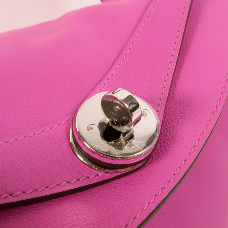 HERMES Swift/Epsom皮革Lindy 30手挽肩背兩用袋Rose Purple-6