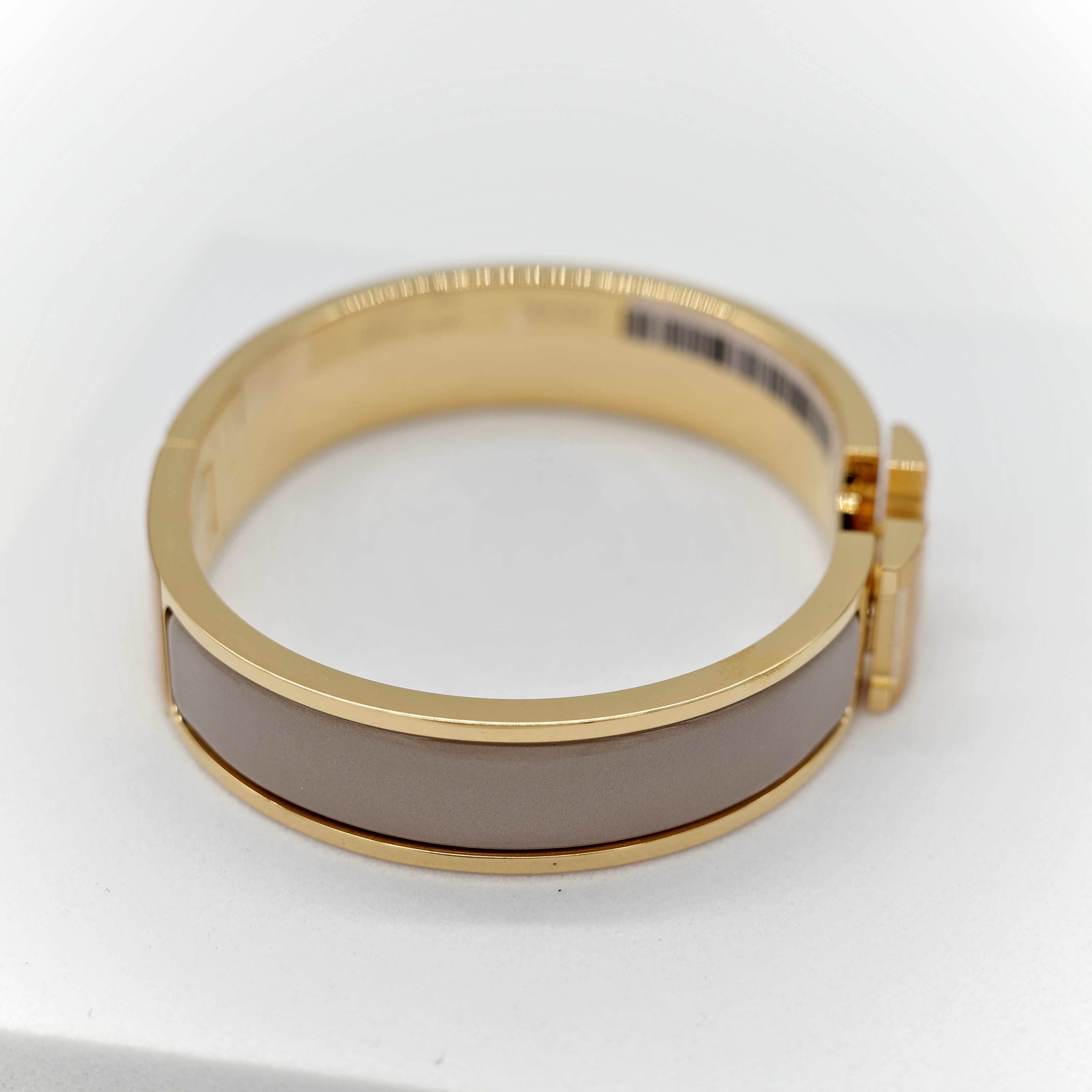 Hermès 愛馬仕 H釦 奶茶 琺瑯 手鐲-2