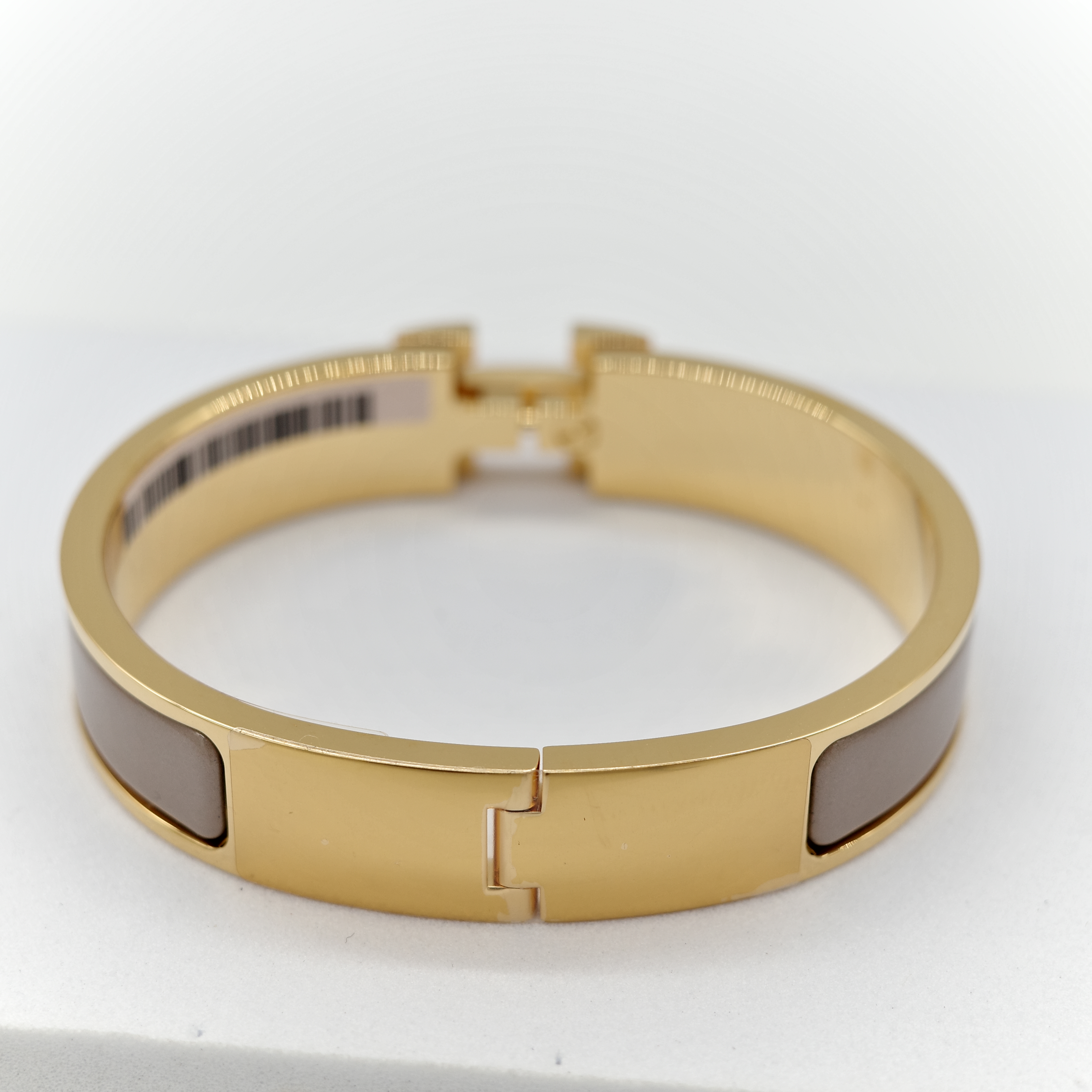 Hermès 愛馬仕 H釦 奶茶 琺瑯 手鐲-3