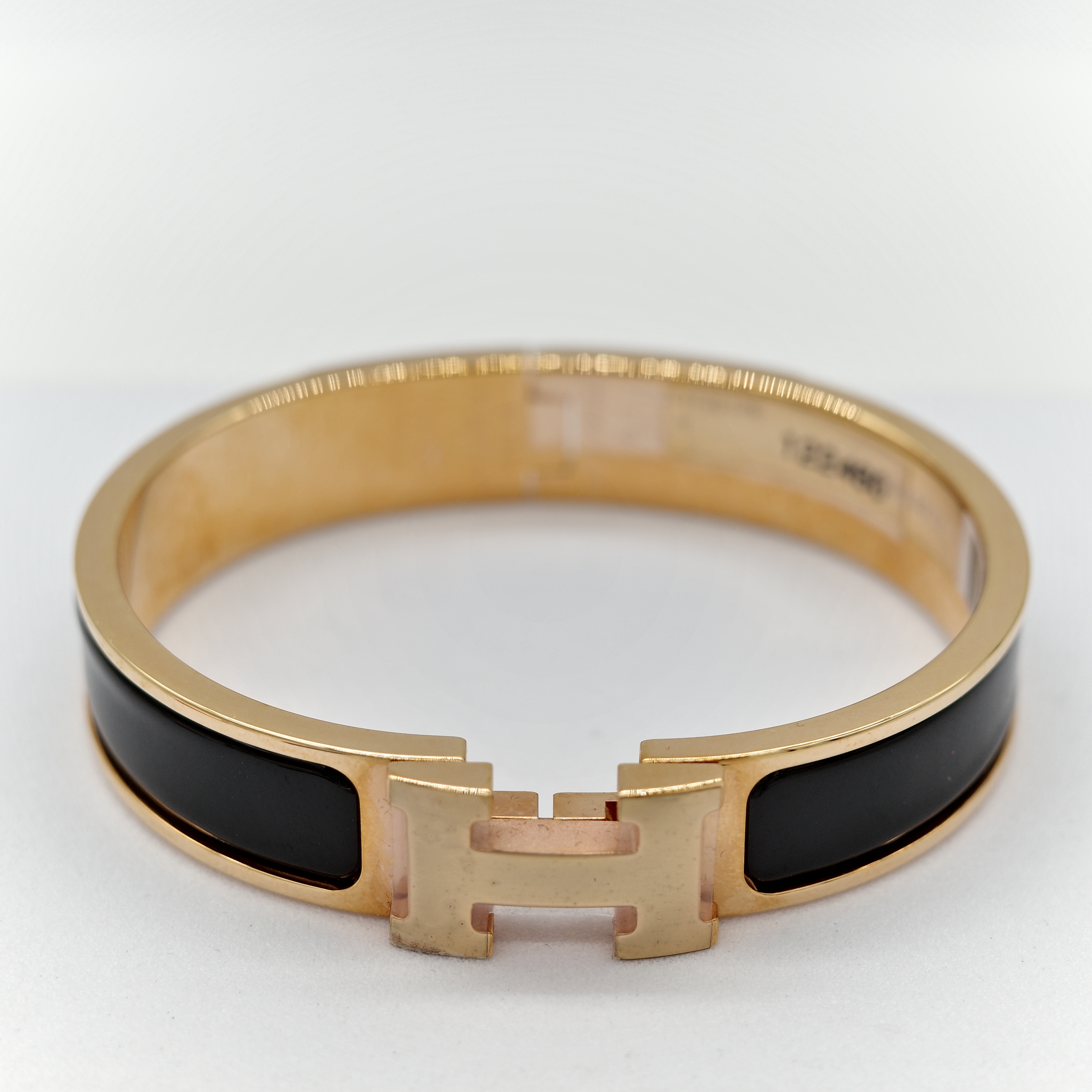 Hermès 愛馬仕 H 釦 黑色 琺瑯 手鐲-1