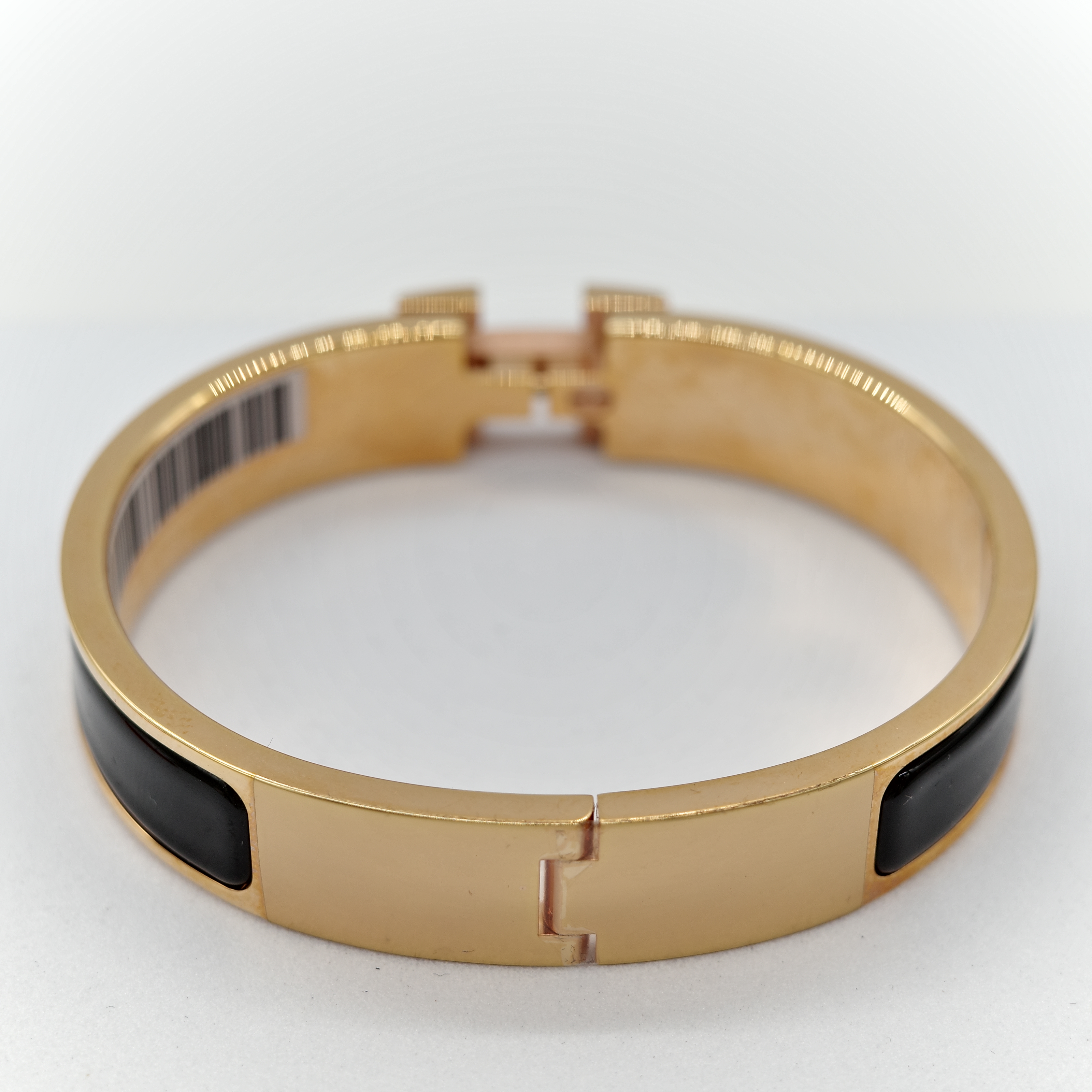 Hermès 愛馬仕 H 釦 黑色 琺瑯 手鐲-3