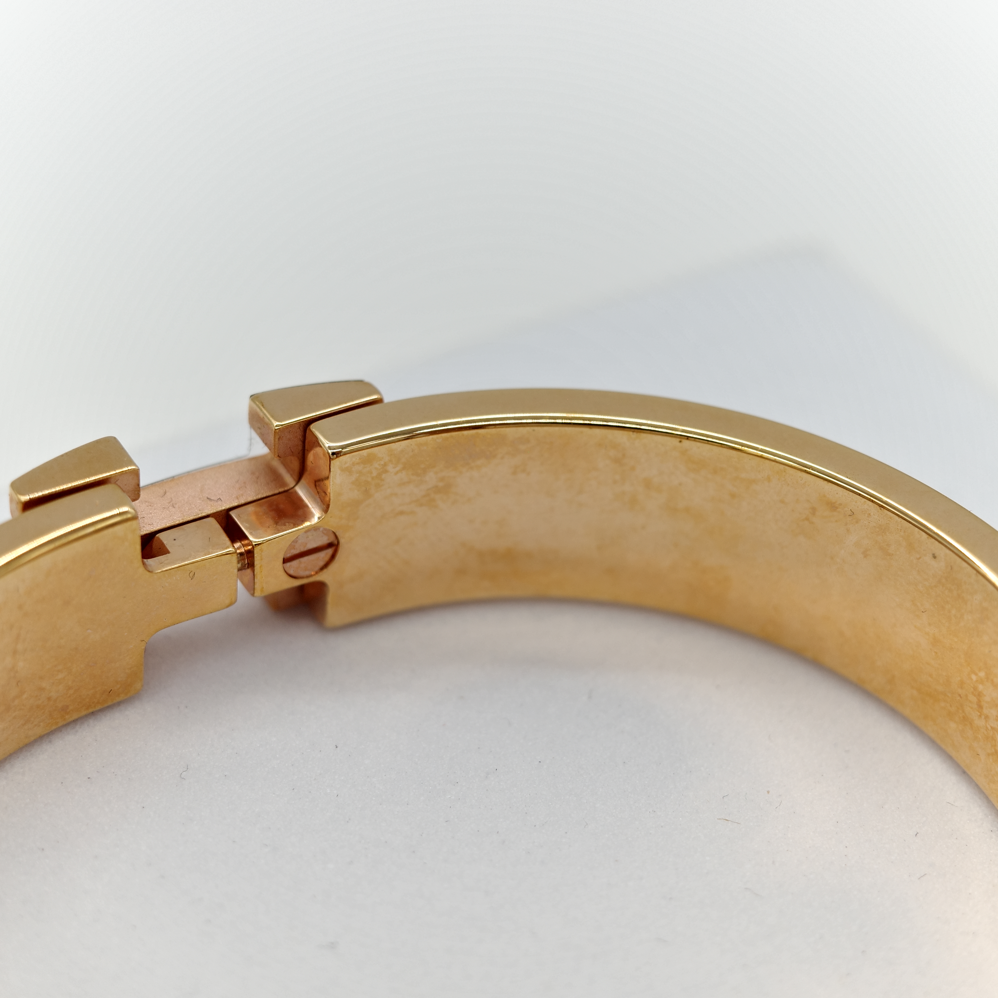 Hermès 愛馬仕 H 釦 黑色 琺瑯 手鐲-6