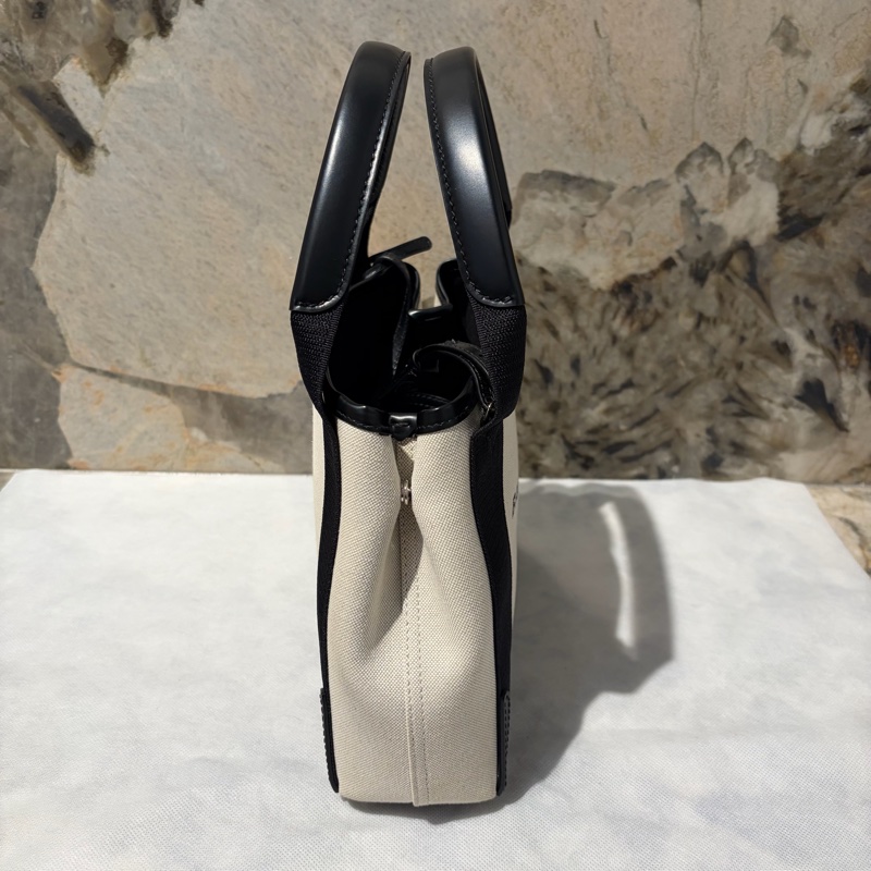 Balenciaga 黑邊白帆布托特包-1
