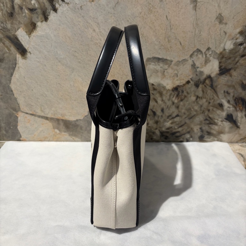 Balenciaga 黑邊白帆布托特包-3