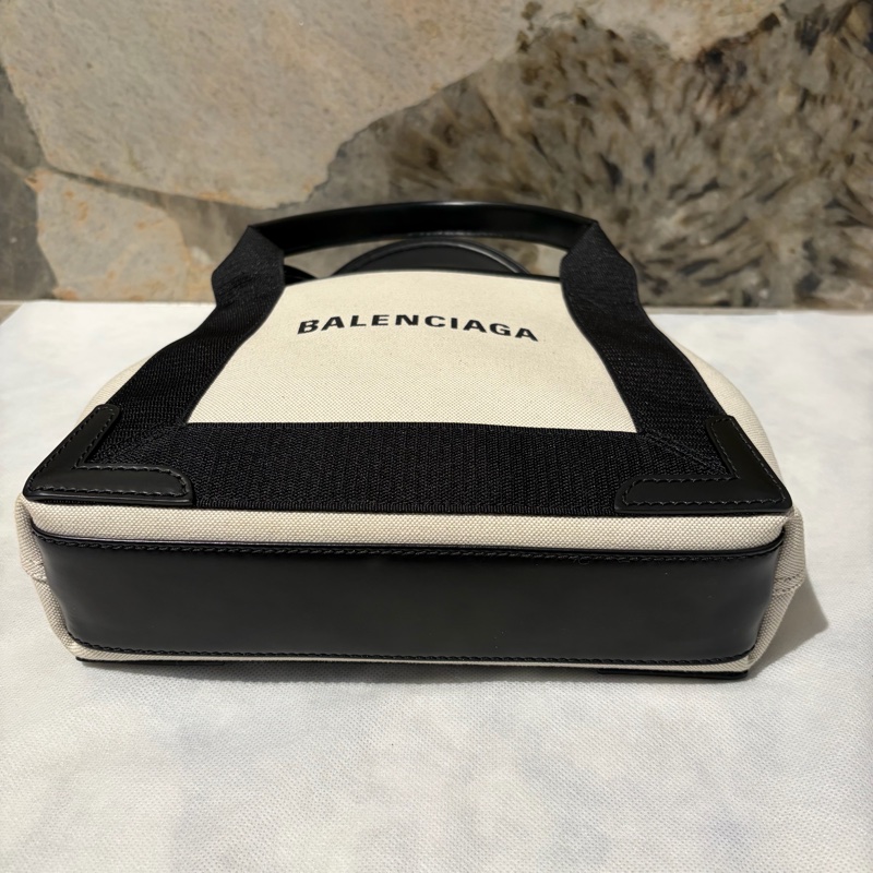 Balenciaga 黑邊白帆布托特包-4