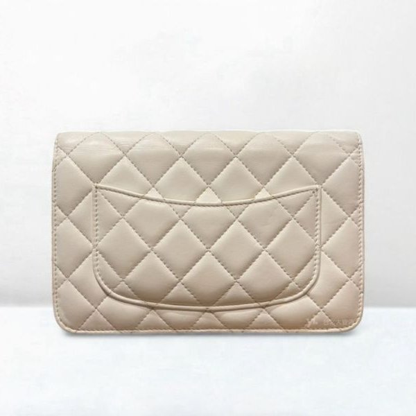 B6248-Chanel 白菱格羊皮霧金釦金球WOC/AP1450-4
