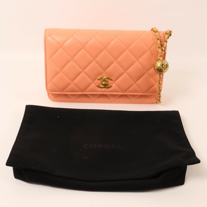 CHANEL 羊皮皮革Wallet On Chain鏈帶肩背袋-10