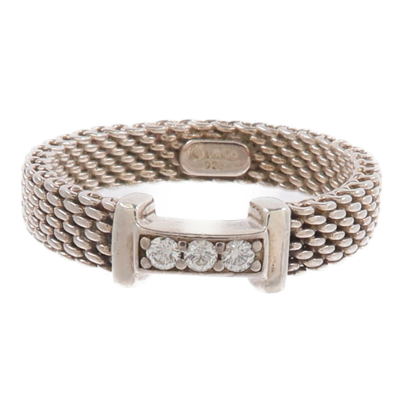 TIFFANY&CO 925純銀Triple Diamond鑽石戒指-1