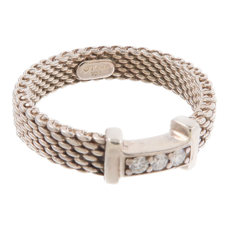 TIFFANY&CO 925純銀Triple Diamond鑽石戒指-4