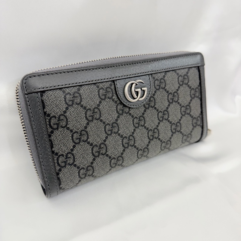 Gucci 男用灰PVC 霧銀釦12卡長夾-2