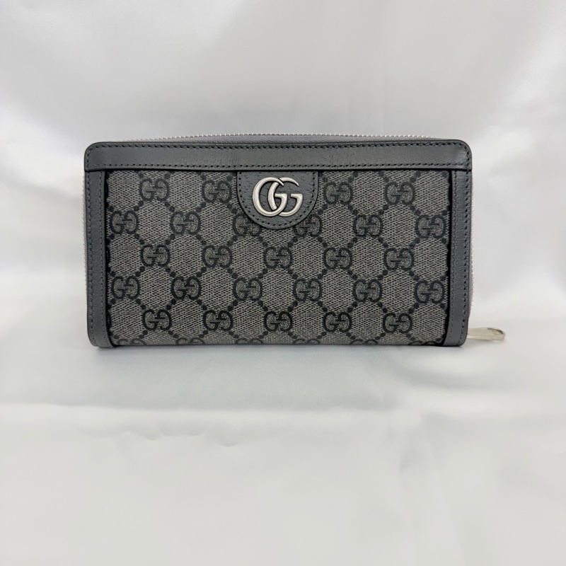 Gucci 男用灰PVC 霧銀釦12卡長夾-7