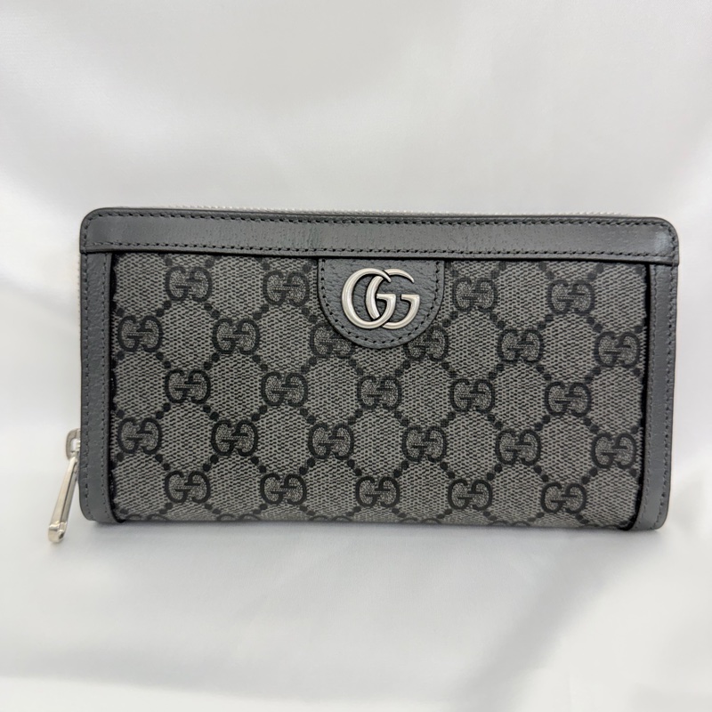 Gucci 男用灰PVC 霧銀釦12卡長夾-8