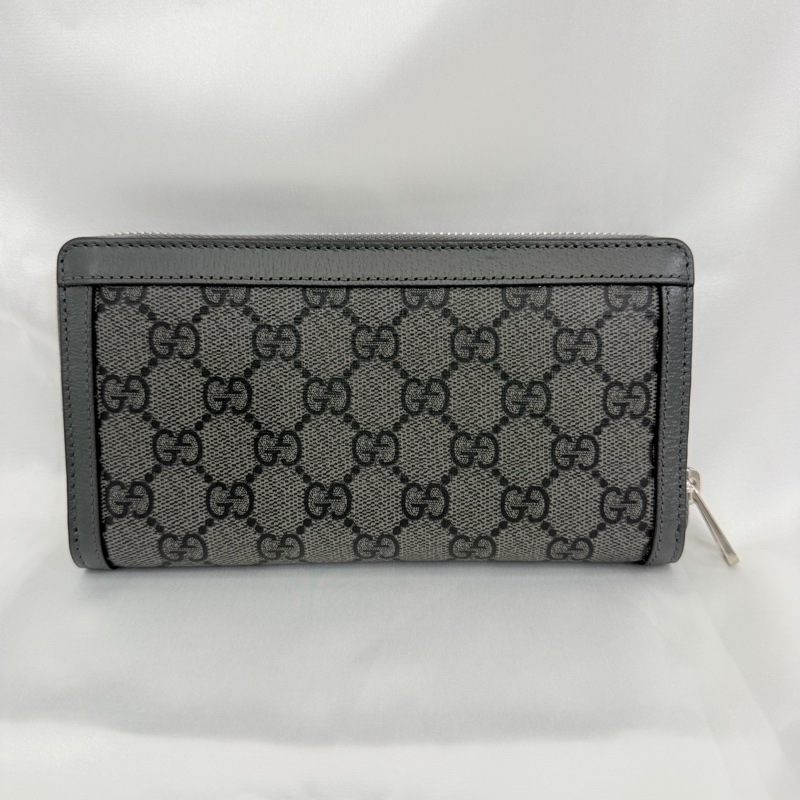 Gucci 男用灰PVC 霧銀釦12卡長夾-10