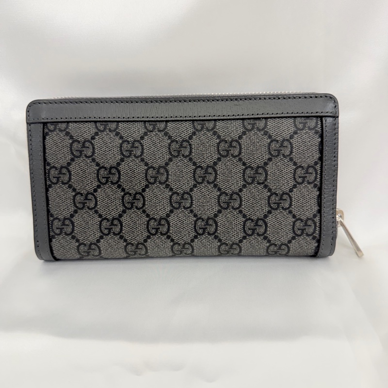 Gucci 男用灰PVC 霧銀釦12卡長夾-11