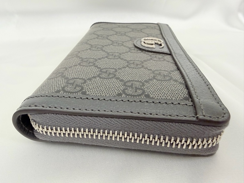Gucci 男用灰PVC 霧銀釦12卡長夾-15