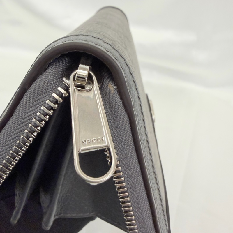 Gucci 男用灰PVC 霧銀釦12卡長夾-26