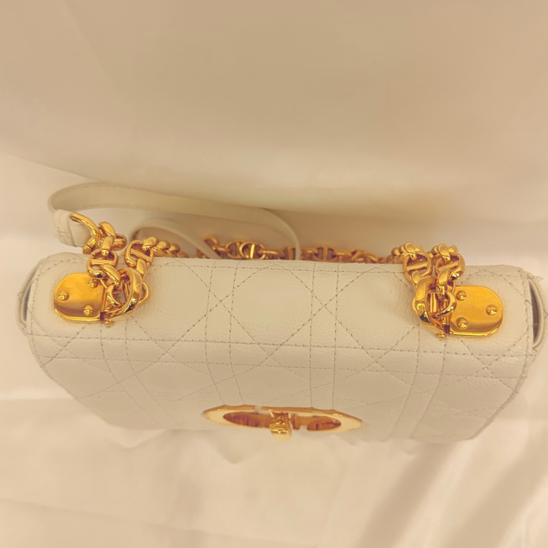 Dior 白牛皮Caro 小號斜肩背包-19