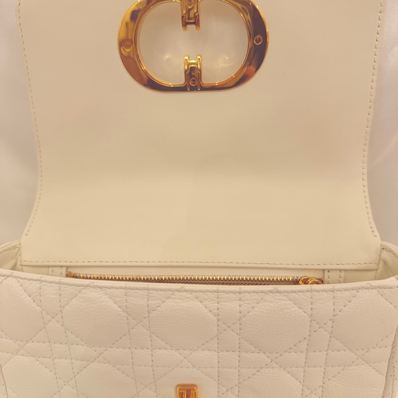 Dior 白牛皮Caro 小號斜肩背包-20