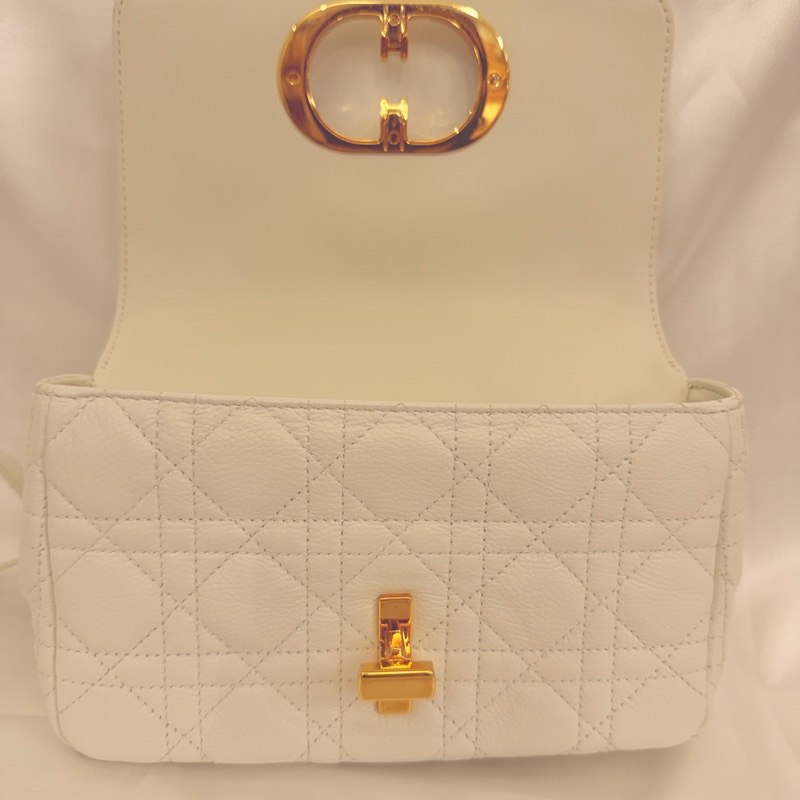 Dior 白牛皮Caro 小號斜肩背包-22