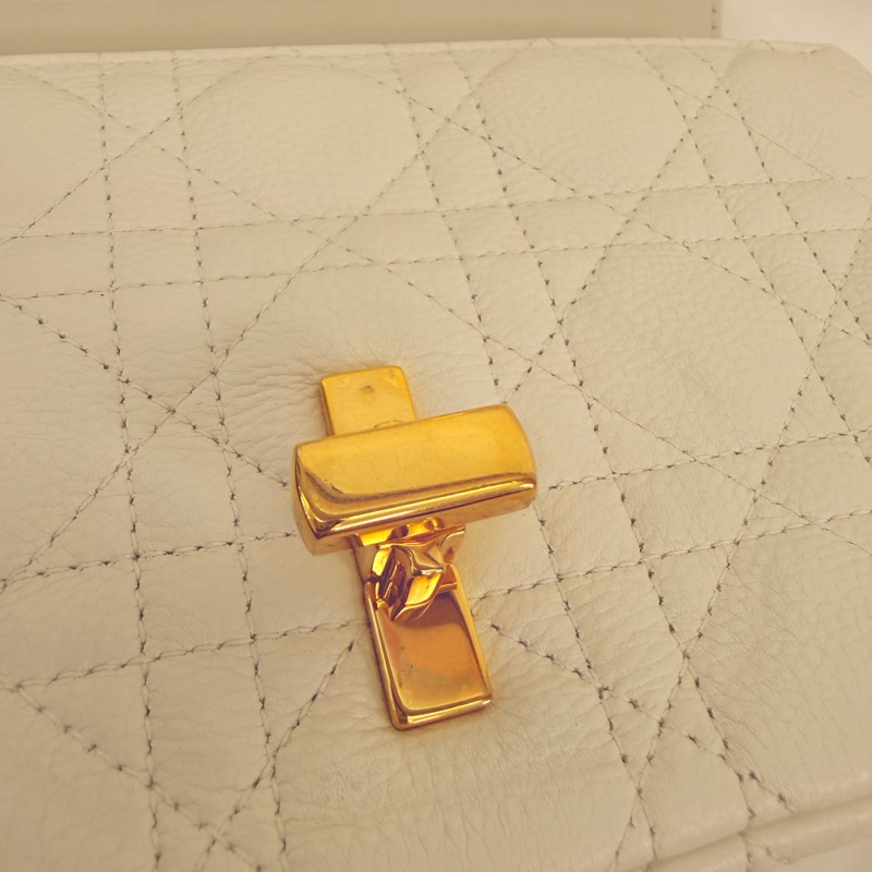 Dior 白牛皮Caro 小號斜肩背包-33