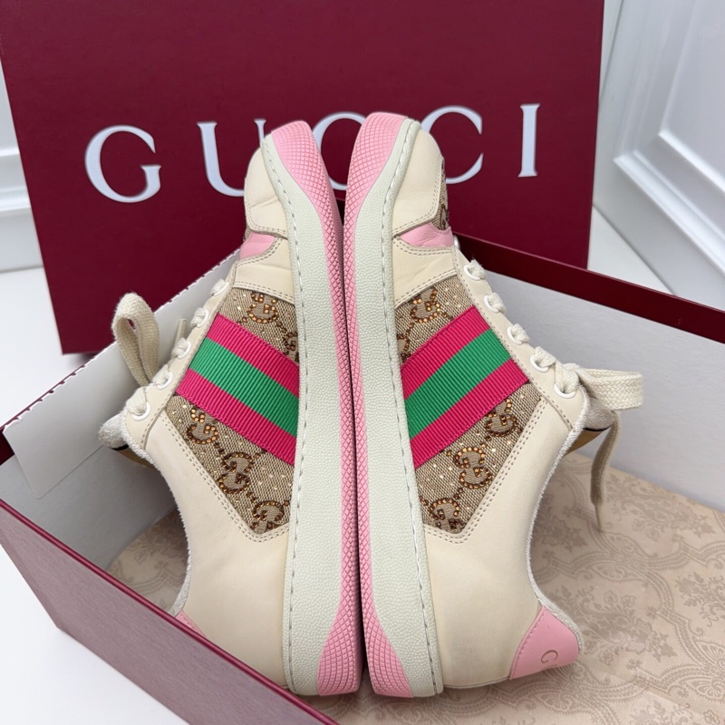 閒置古馳/Gucci 粉鑽做舊髒髒鞋,38碼-2
