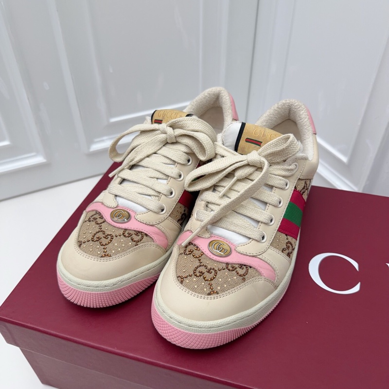 閒置古馳/Gucci 粉鑽做舊髒髒鞋,38碼-5