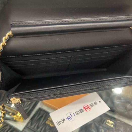 東區正精品㊣CHANEL 2.55 WOC 香奈兒黑色漆皮金鍊方扣肩背包晚宴包斜背包 RZ6438-12