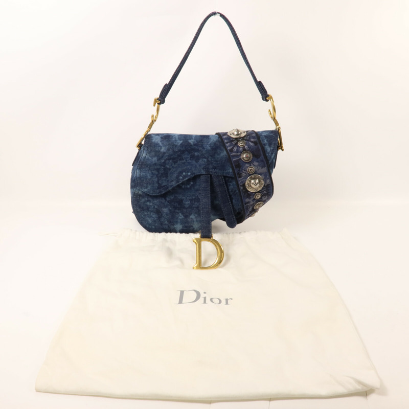Dior 牛仔布Saddle手挽肩背兩用袋-9
